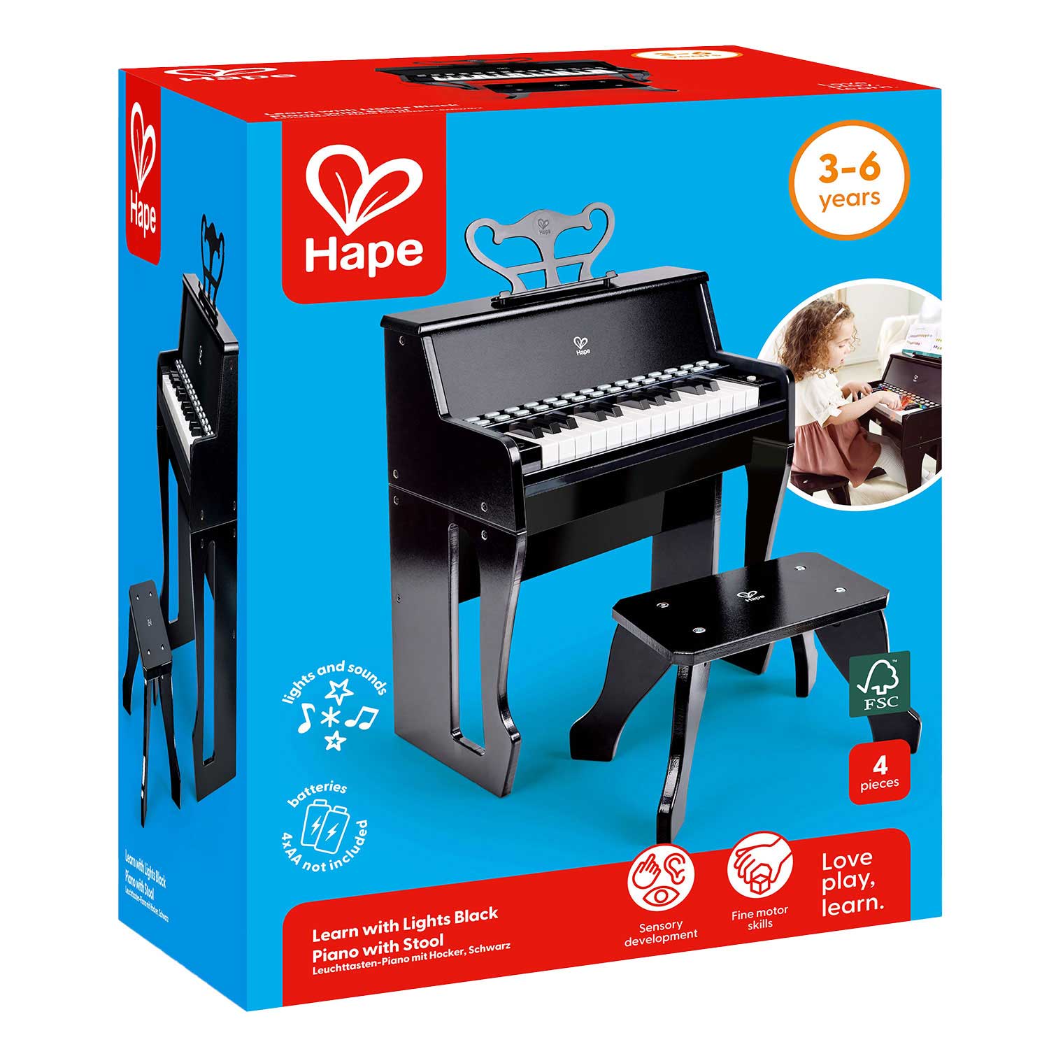 Amazon.com: Hape Deluxe White Grand Piano | Thirty Key Piano